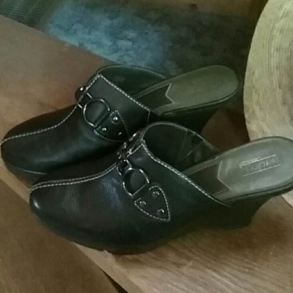 Genuine leather clogs aerology